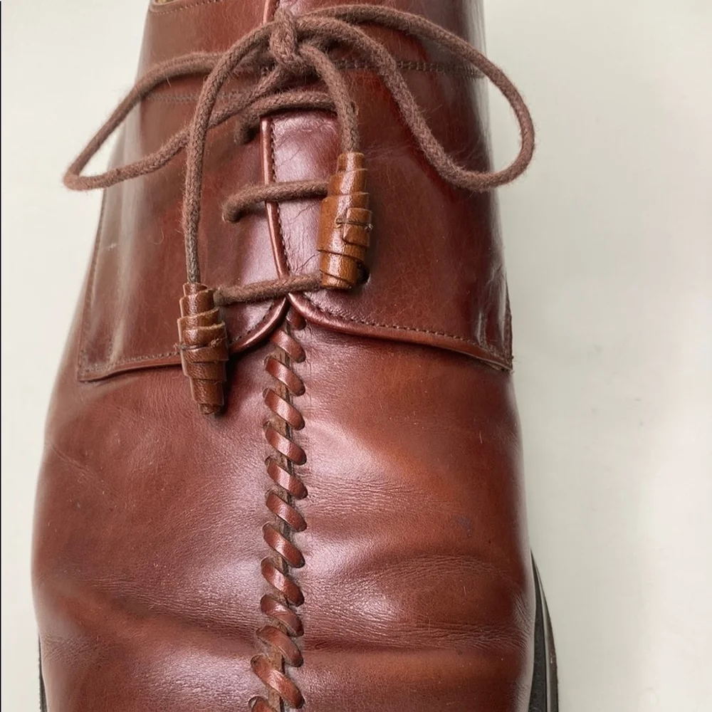 Mezlan Turbo Oxford Dress Shoe Brown Leather‎ Decorative Center Stitch 12US M